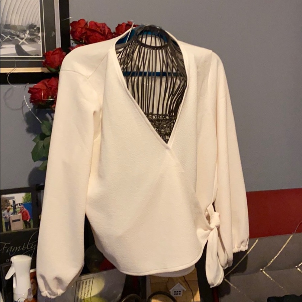 Madewell texture top side wrap
